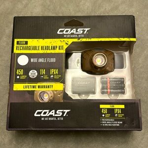 Coast Rechargeable Headlamp Kit NEW  450 lumens